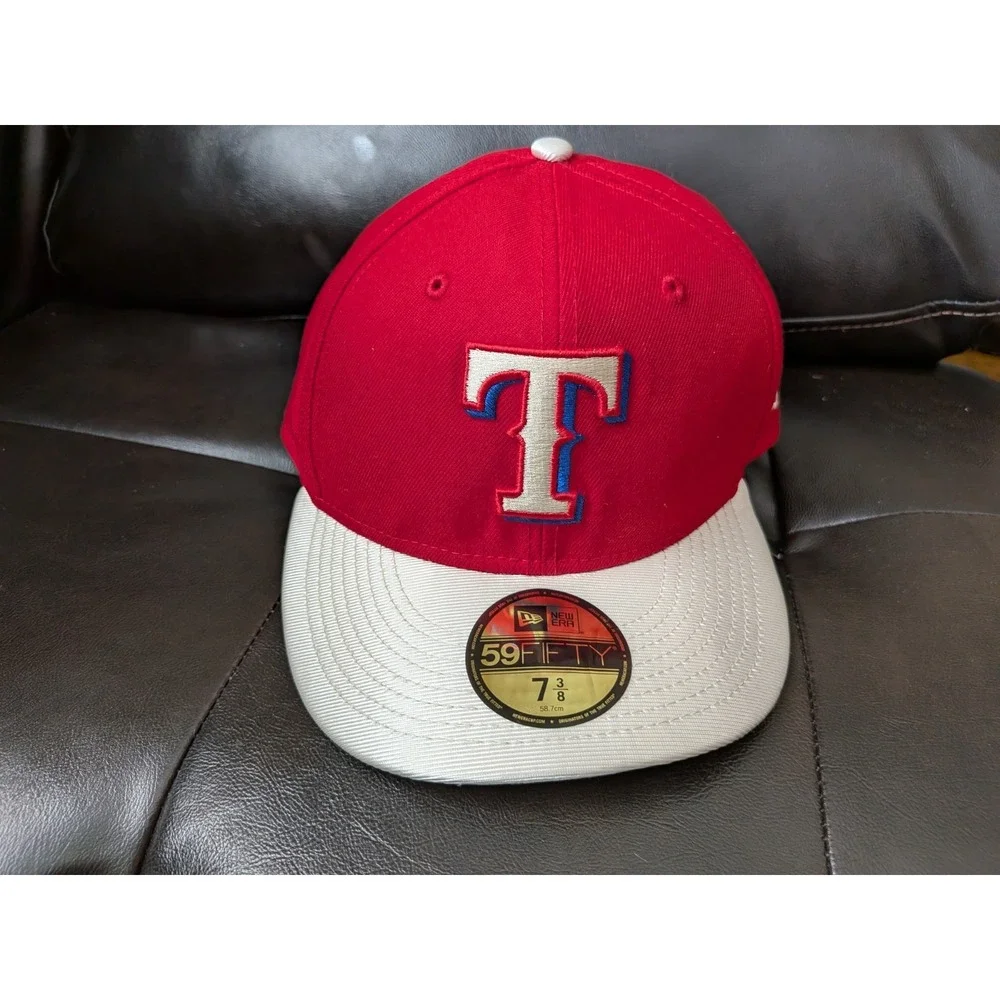 Texas Rangers New Era Authentic Collection Cap Hat Men's Size 7 3/8 Red